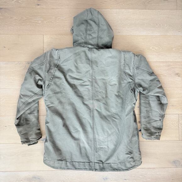 Carhartt C95 ARG Jackson Coat Men XL Tall Green Sherpa Lined Hooded Work Jacket - Picture 2 of 12